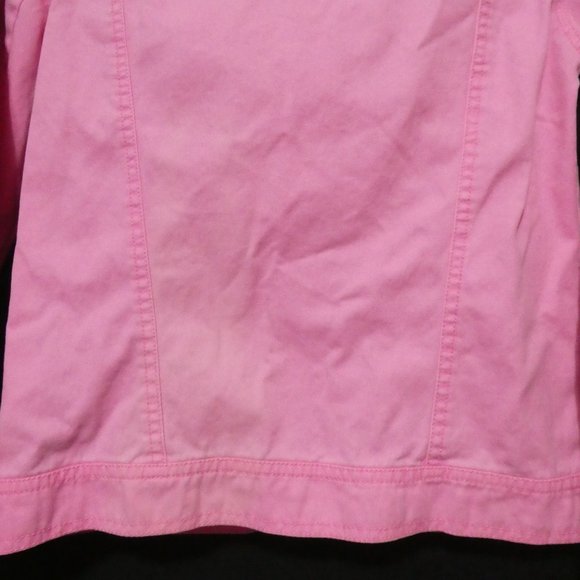 HURLEY | xs extra small | Classic Pink Denim Jacket with Black Buttons | GUC - Picture 14 of 16